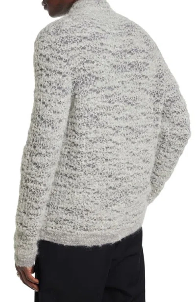 Shop John Varvatos Montello Monhair & Alpaca Blend Mock Neck Sweater In Grey Mist