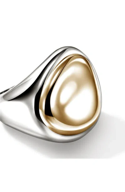 John Hardy Pebble Ring, Sterling Silver, Gold In Silver