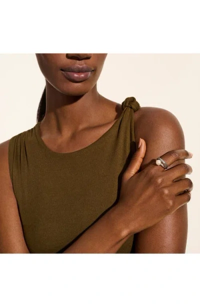 John Hardy Essential Pearl Stackable Ring In Silver/pearl