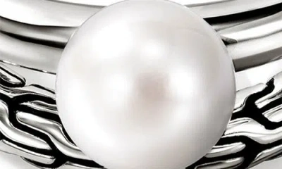 John Hardy Essential Pearl Stackable Ring In Silver/pearl