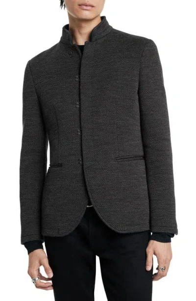 Shop John Varvatos Slim Fit Hook & Bar Knit Wool Coat In Carbon Grey