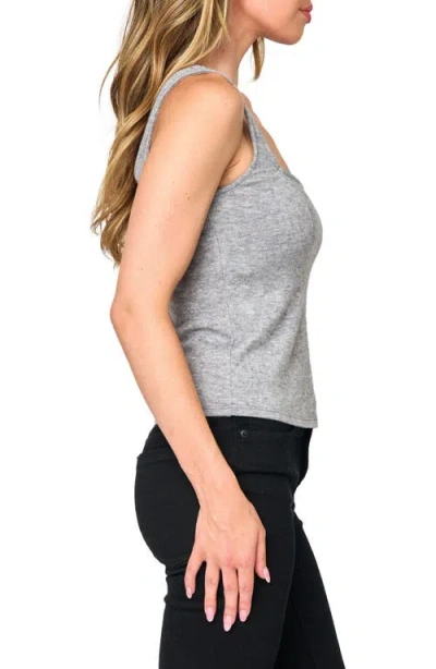 Gibsonlook Square Neck Sweater Tank In Heather Grey