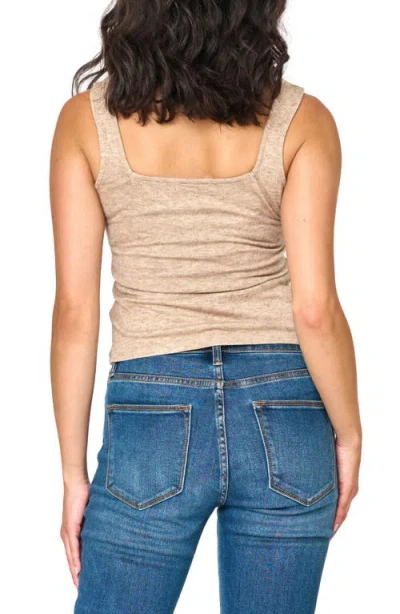 Gibsonlook Square Neck Sweater Tank In Oatmeal Sand