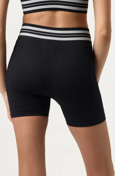 Shop Fila Lucky Ace Seamless High Waist Pocket Bike Shorts In Black/grey