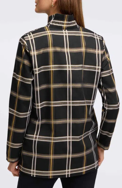 Foxcroft Carolina Plaid Button-up Shirt In Black Plaid