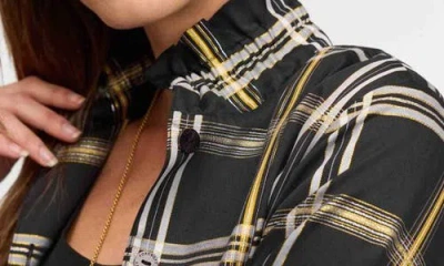 Foxcroft Carolina Plaid Button-up Shirt In Black Plaid
