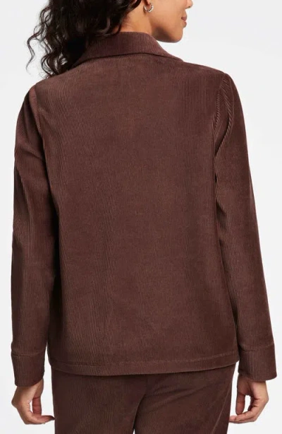 Foxcroft Sammy Corduroy Polo Sweater In Chocolate