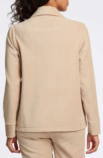 Foxcroft Sammy Corduroy Polo Sweater In Khaki
