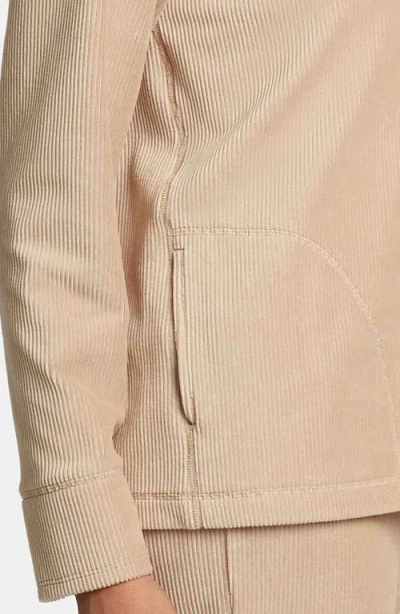 Foxcroft Sammy Corduroy Polo Sweater In Khaki