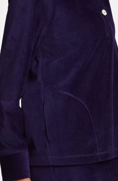 Shop Foxcroft Sammy Corduroy Polo Sweater In Deep Purple