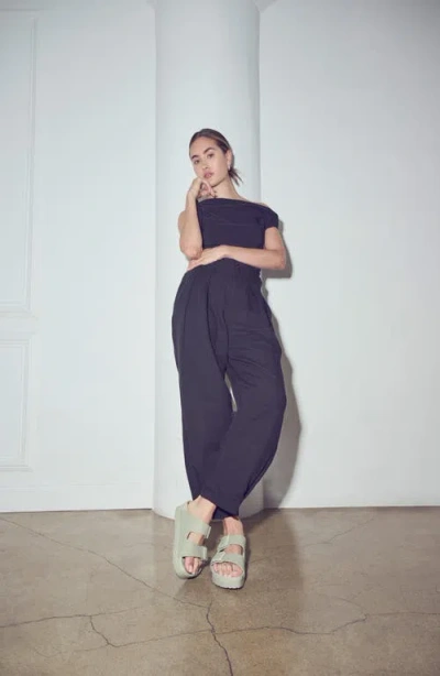 Birkenstock Arizona Pap Flex Platform Sandals In Mineral Gray