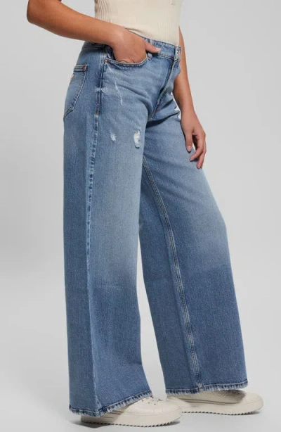 Guess Bellflower Wide-leg Jeans In Blu Magic
