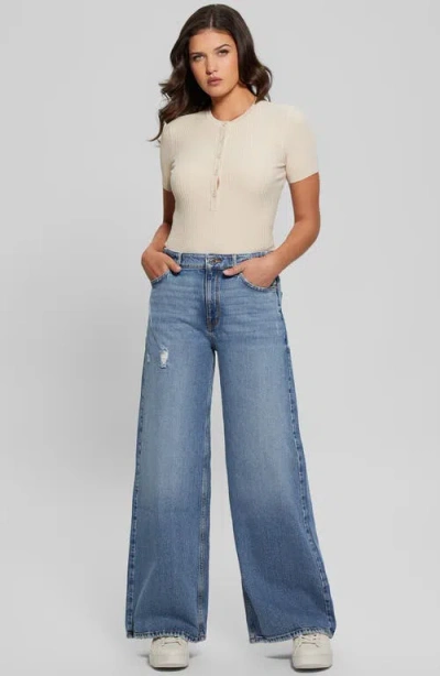 Guess Bellflower Wide-leg Jeans In Blu Magic