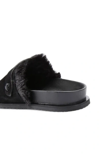 Shop Kurt Geiger London Hatton Faux Fur Lined Mule In Black