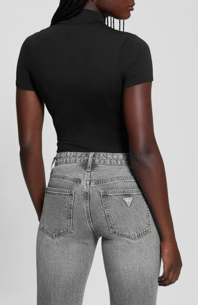 Guess Brienna Cutout Jersey Top In Jet Black