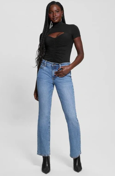 Guess Brienna Cutout Jersey Top In Jet Black