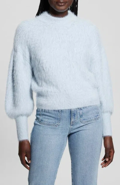 Guess Women's Keyla Fuzzy Sweater In Sky High