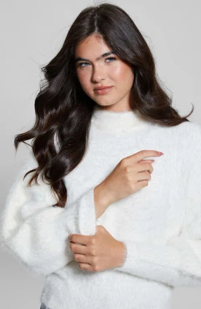Guess Women's Keyla Fuzzy Sweater In Cream White