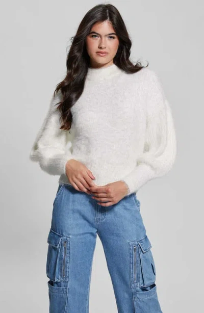 Guess Women's Keyla Fuzzy Sweater In Cream White