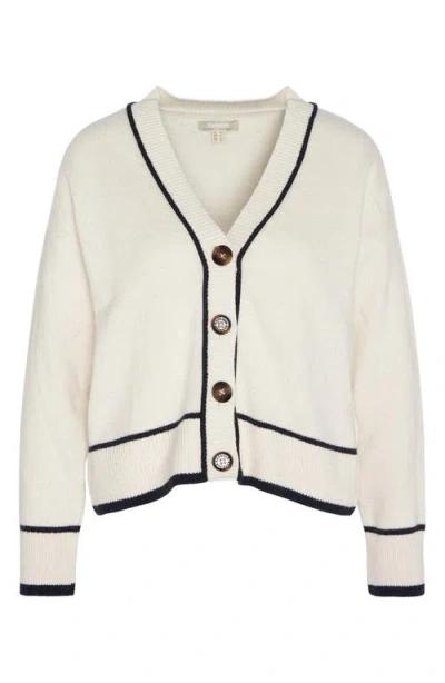 Barbour Claudia Wool & Cotton Cardigan In Cloud White