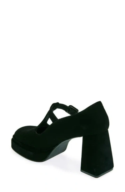 Koko + Palenki Perri T-strap Platform Pump In Black Suede