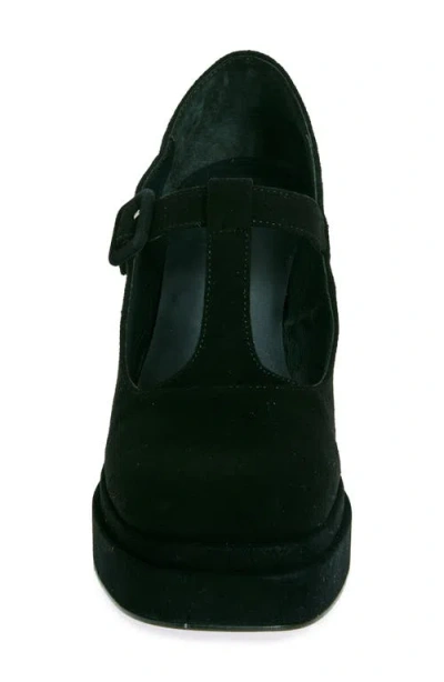 Koko + Palenki Perri T-strap Platform Pump In Black Suede