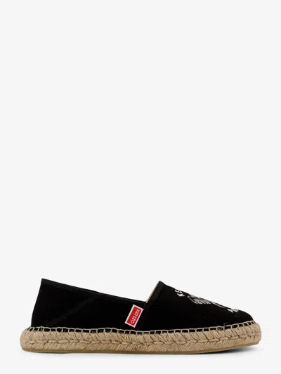 Kenzo Canvas Espadrilles With Logo Embroidery In Black
