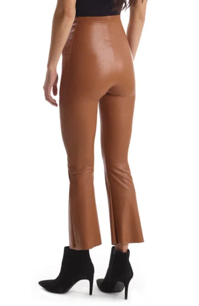 Commando Faux Leather Crop Flare Legging In Cocoa In Cocoa