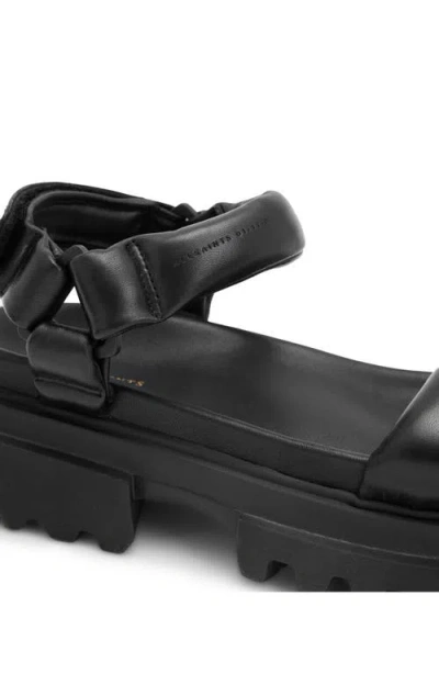Allsaints Women's Helium 55mm Leather Sport Sandals In Black