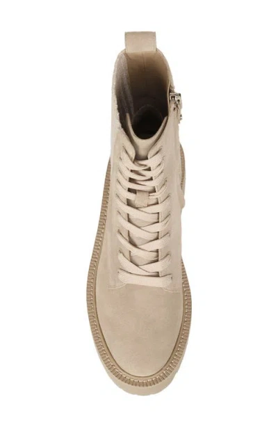 Sam Edelman Lydell Womens Mixed Media Lace Up Ankle Boots In Sesame