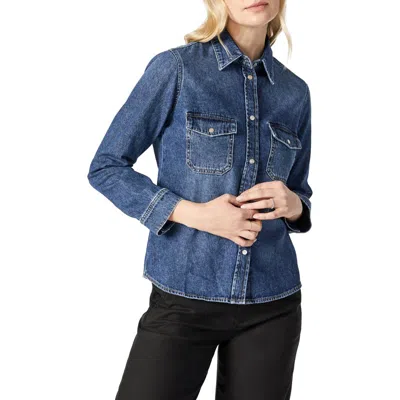 Mavi Jeans Levin Bracelet Sleeve Denim Shirt Jacket In Dark Blue Denim