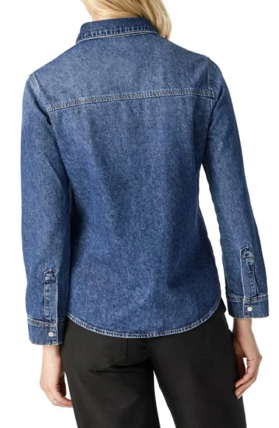 Mavi Jeans Levin Bracelet Sleeve Denim Shirt Jacket In Dark Blue Denim