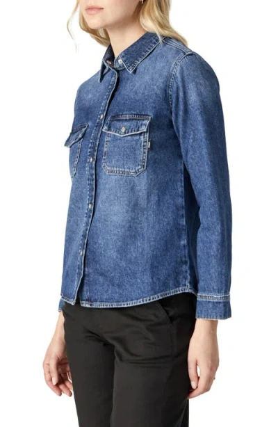 Mavi Jeans Levin Bracelet Sleeve Denim Shirt Jacket In Dark Blue Denim