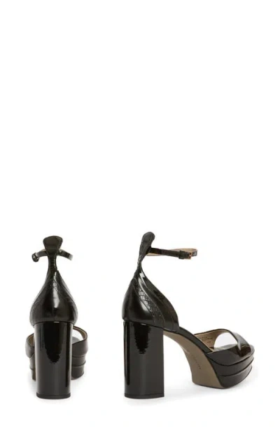 Allsaints Tia Platform Sandal In Black Shine