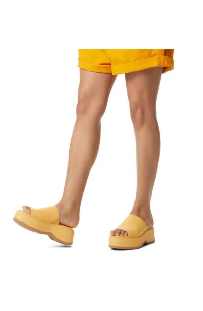 Sorel Dayspring Platform Slide Sandal In Yellow Ray/yellow Ray