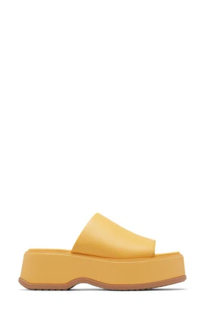 Sorel Dayspring Platform Slide Sandal In Yellow Ray/yellow Ray