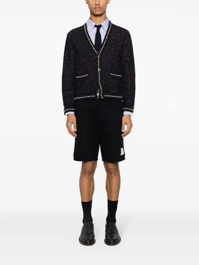Thom Browne Camicia Button Down Con Finiture In Gros Grain In Blue