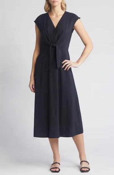 Julia Jordan Tie Waist Midi Dress In Black