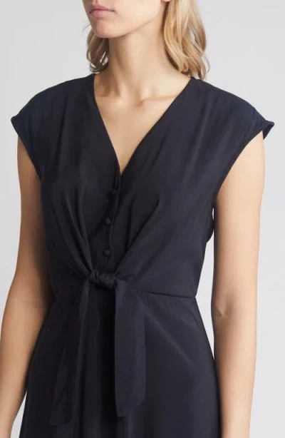 Julia Jordan Tie Waist Midi Dress In Black