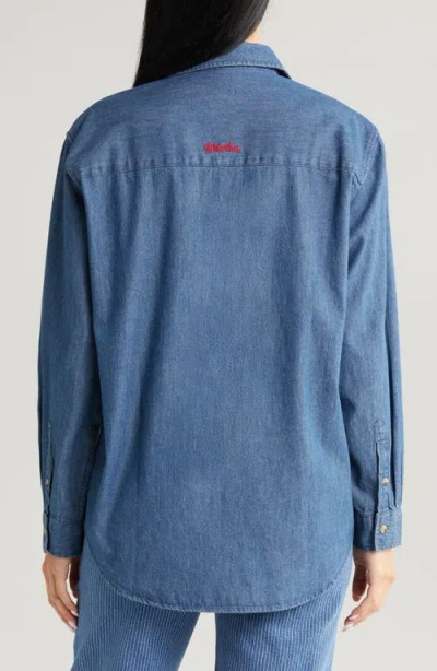 Brixton Bowery Denim Boyfriend Shirt In Indigo Rinse