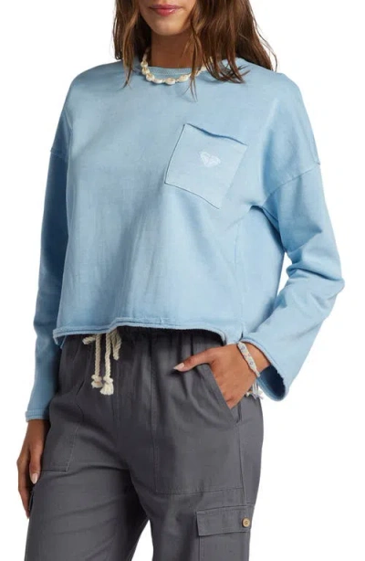 Roxy Doheny Crop Sweatshirt In Bel Air Blue