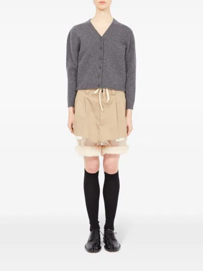 Maison Margiela V-neck Wool Cardigan In Grey