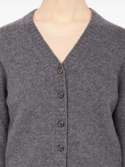 Maison Margiela V-neck Wool Cardigan In Grey