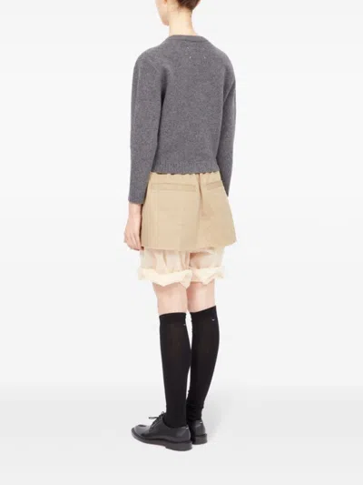 Maison Margiela V-neck Wool Cardigan In Grey