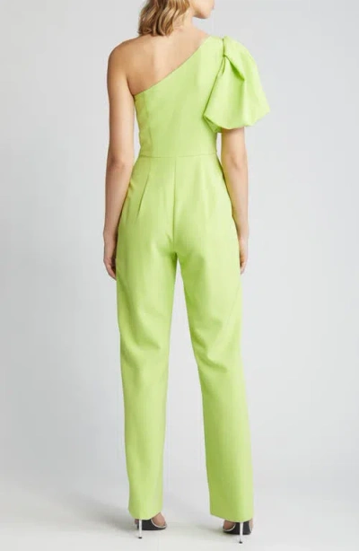 Eliza J One-shoulder Jumpsuit In Lime
