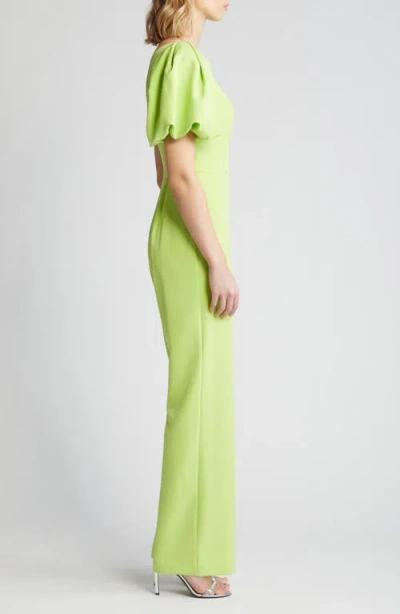 Eliza J One-shoulder Jumpsuit In Lime