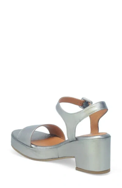 Miz Mooz Gillie Block Heel Platform Sandal In Pewter