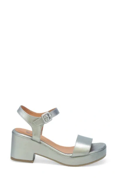 Miz Mooz Gillie Block Heel Platform Sandal In Pewter