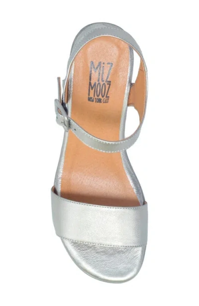 Miz Mooz Gillie Block Heel Platform Sandal In Pewter