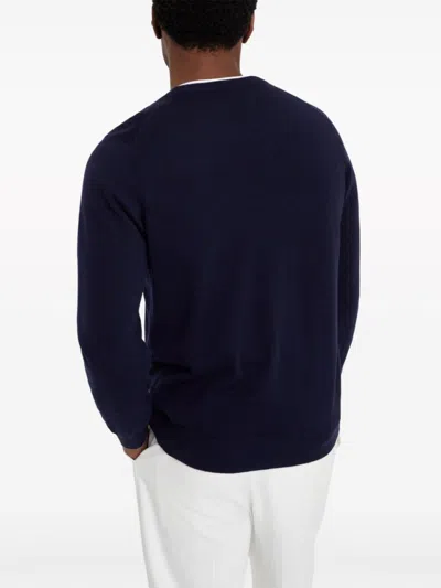 Brunello Cucinelli Cashmere Crew-neck Sweater In Blue
